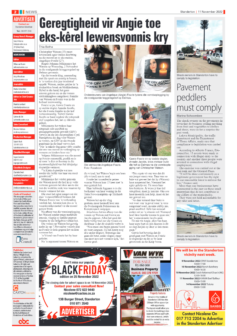 Standerton Advertiser 11 Nov 2022 page 2