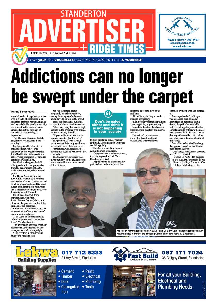 Standerton Advertiser 01 October 2021 page 1