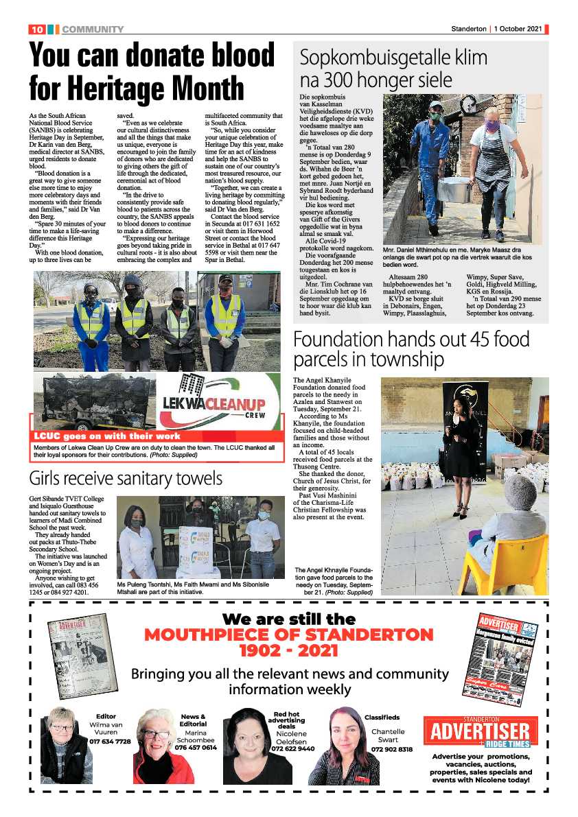 Standerton Advertiser 01 October 2021 page 10