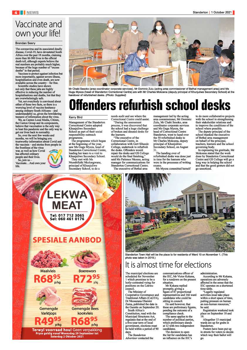 Standerton Advertiser 01 October 2021 page 4