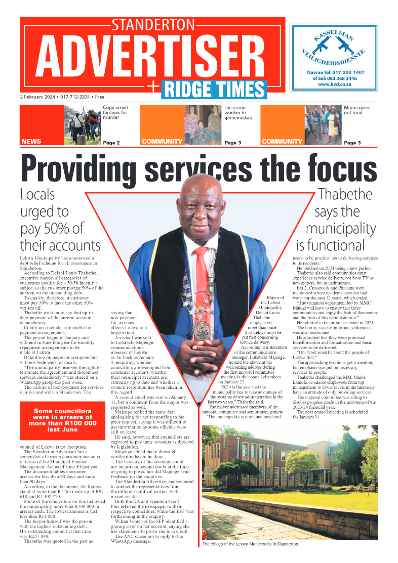 Standerton Advertiser 02 February 2024 page 1