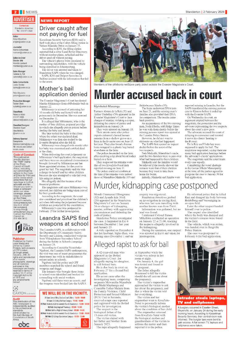 Standerton Advertiser 02 February 2024 page 2
