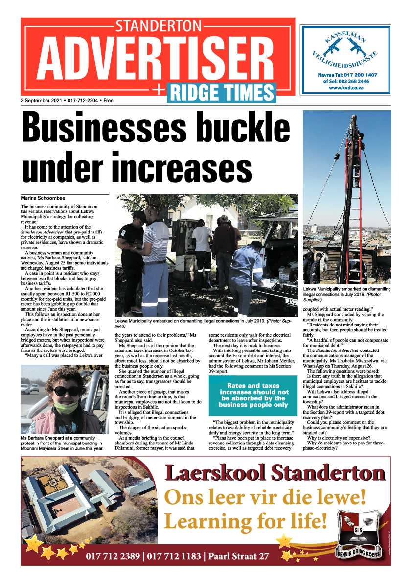 Standerton Advertiser 03 September 2021 page 1