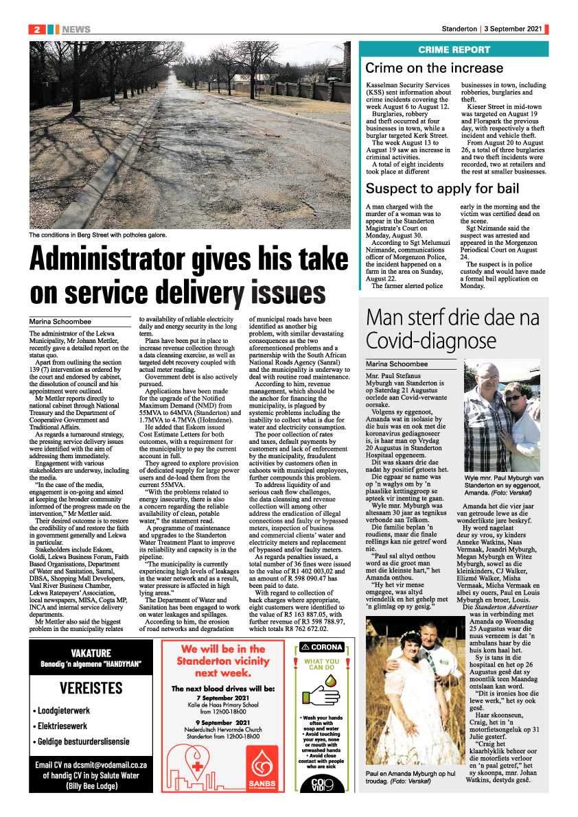 Standerton Advertiser 03 September 2021 page 2