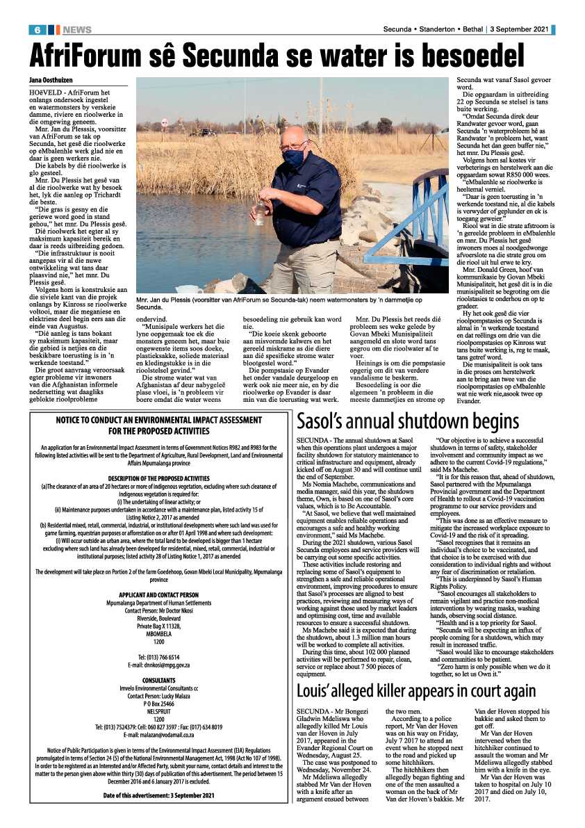 Standerton Advertiser 03 September 2021 page 6
