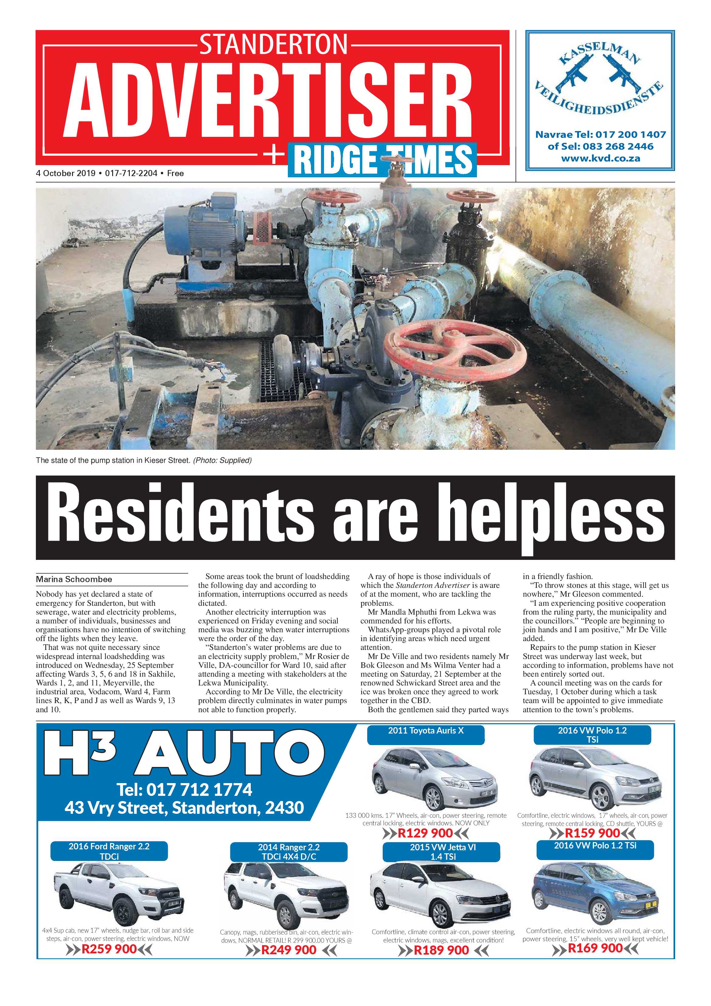 Standerton Advertiser 4 Oct 2019 page 1