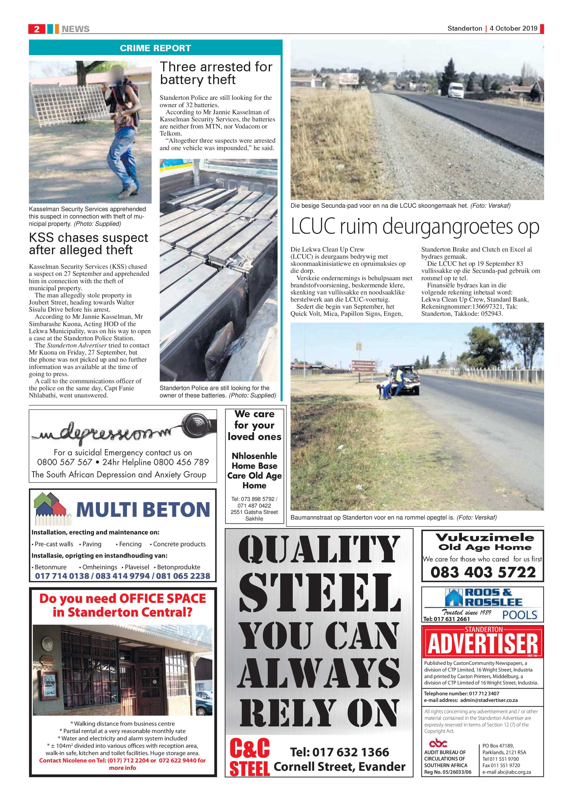 Standerton Advertiser 4 Oct 2019 page 2