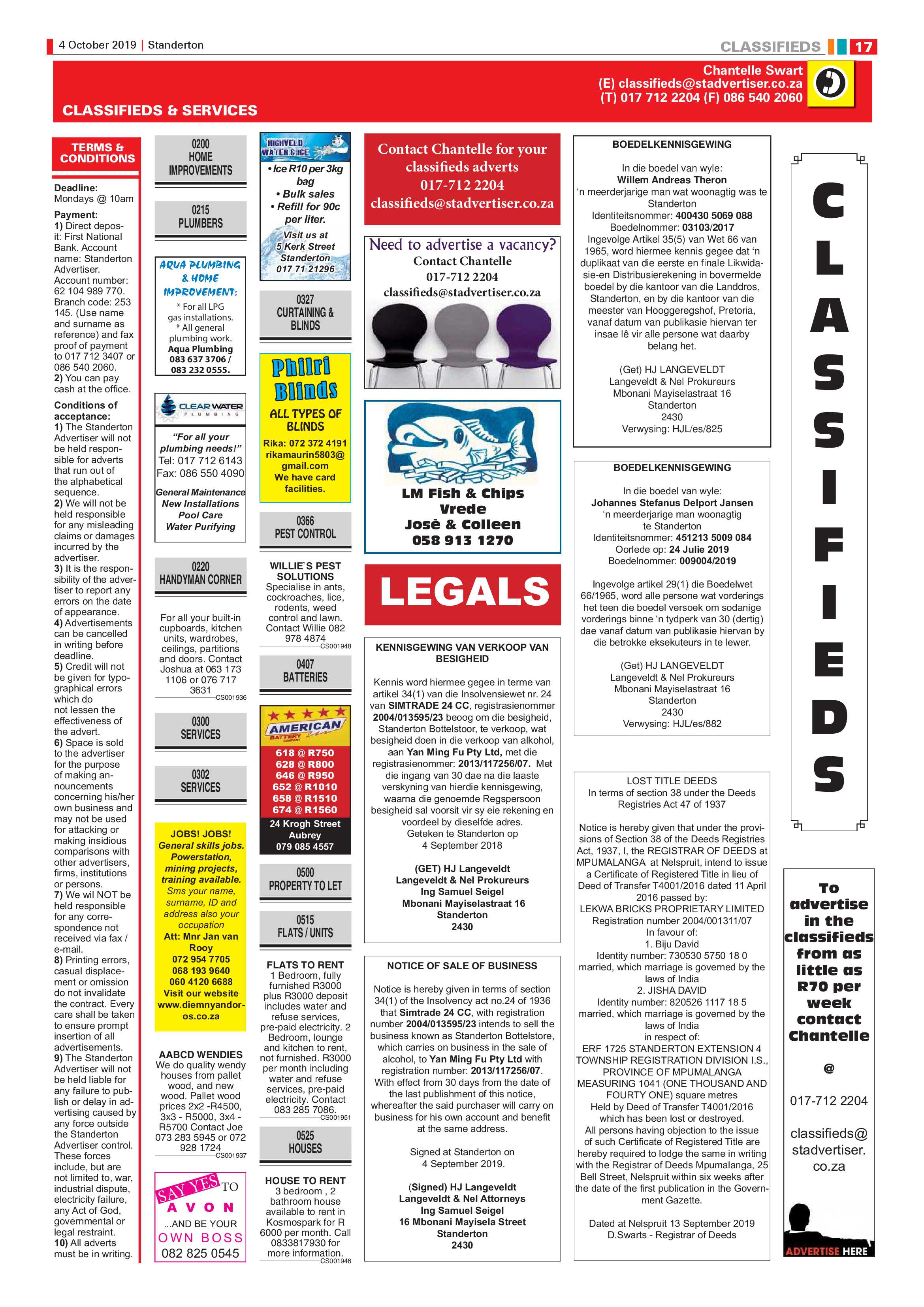 Standerton Advertiser 4 Oct 2019 page 5