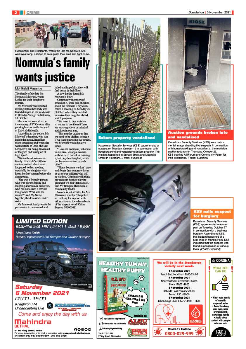 Standerton Advertiser 05 November 2021 page 2