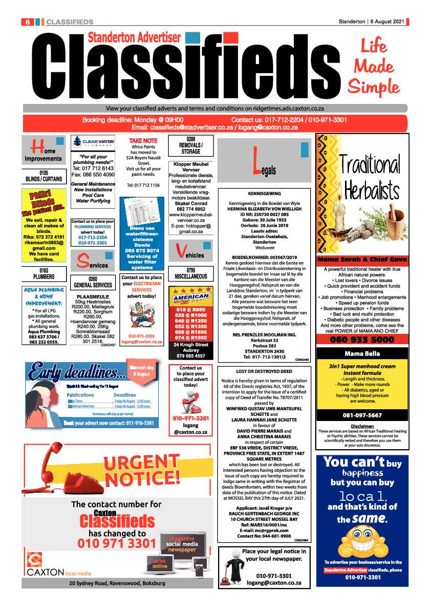 Standerton Advertiser 06 August 2021 page 6