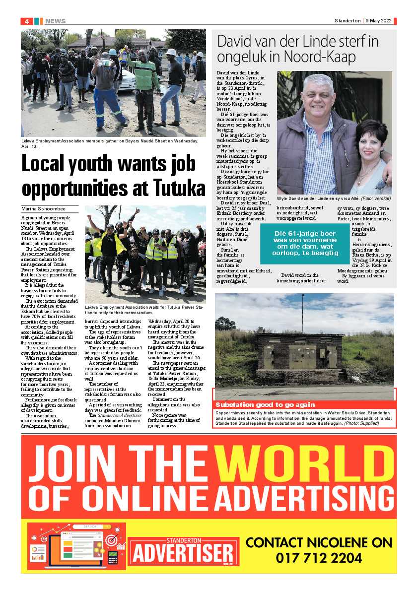 Standerton Advertiser 06 May 2022 page 4