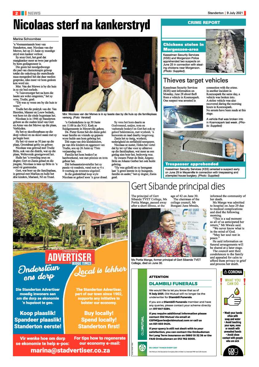 Standerton Advertiser 09 July 2021 page 2