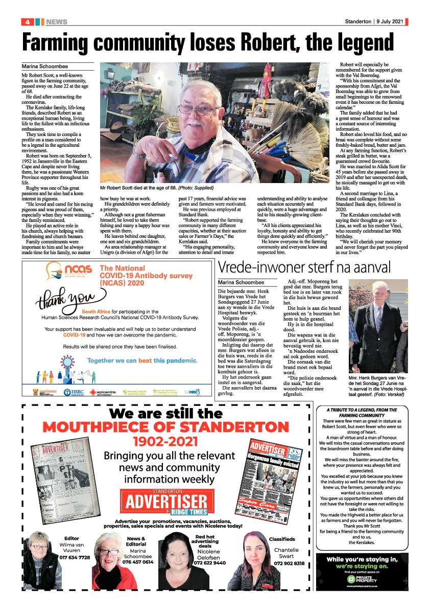 Standerton Advertiser 09 July 2021 page 4