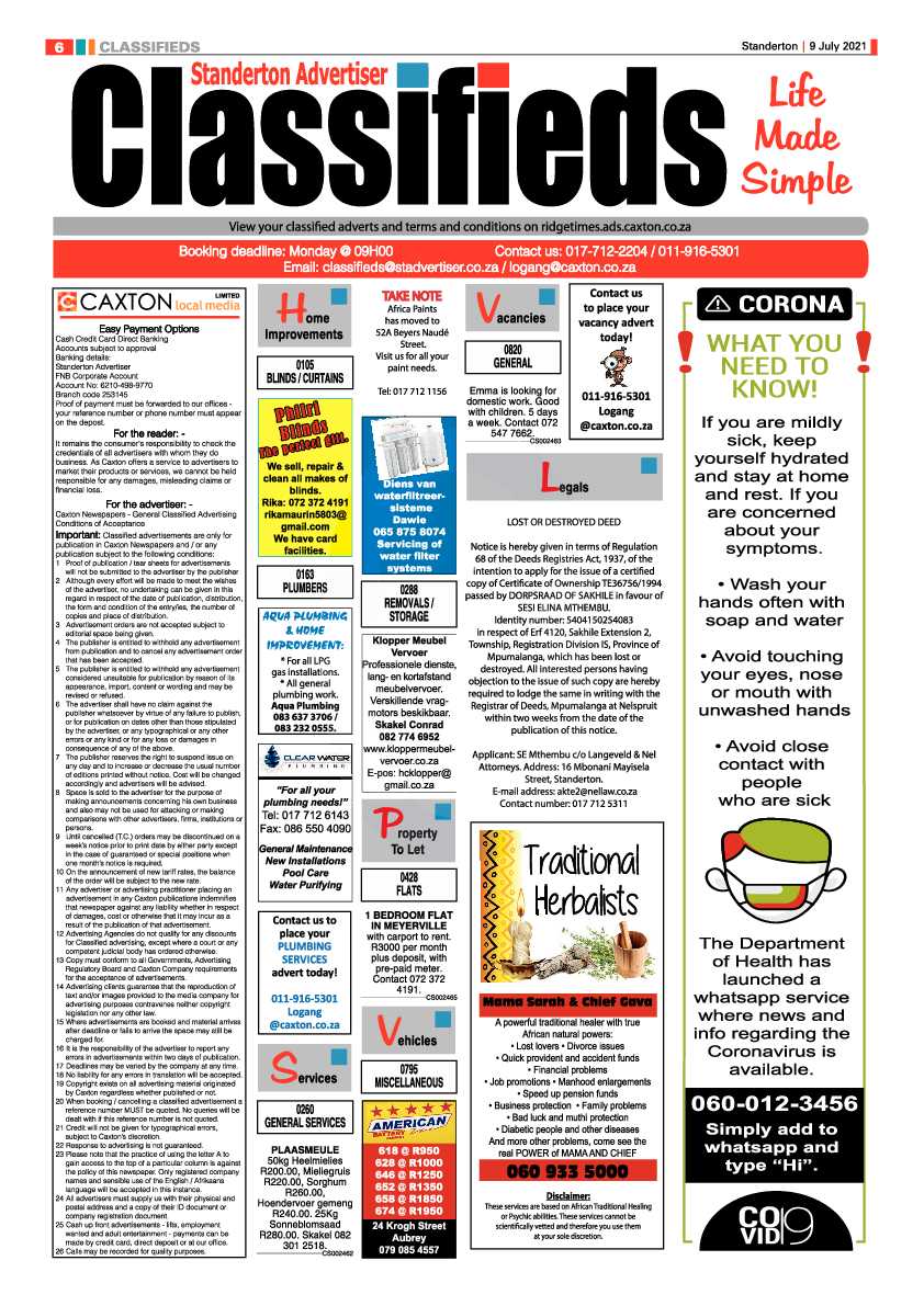 Standerton Advertiser 09 July 2021 page 6