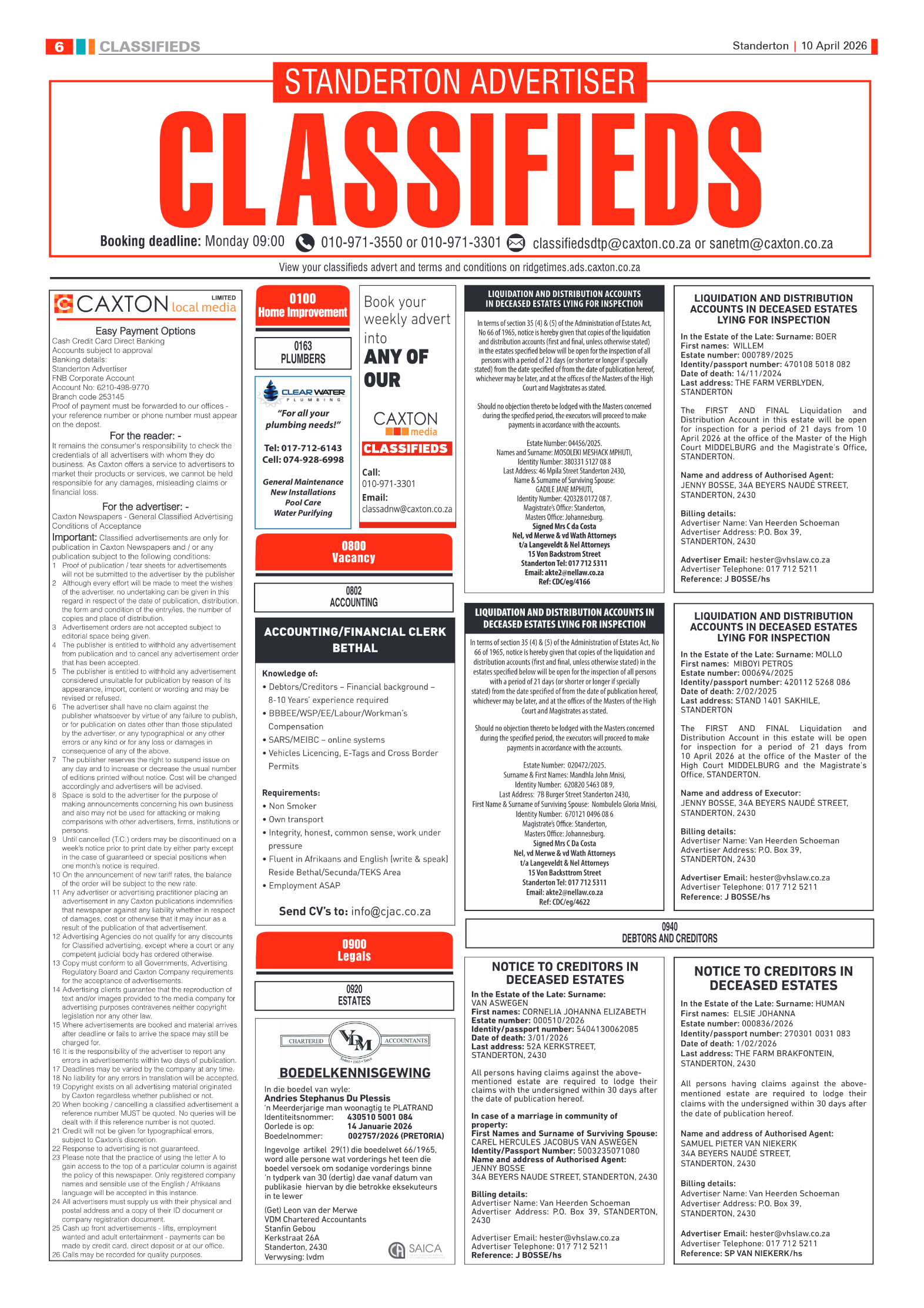 Standerton Advertiser 10 April 2026 page 6