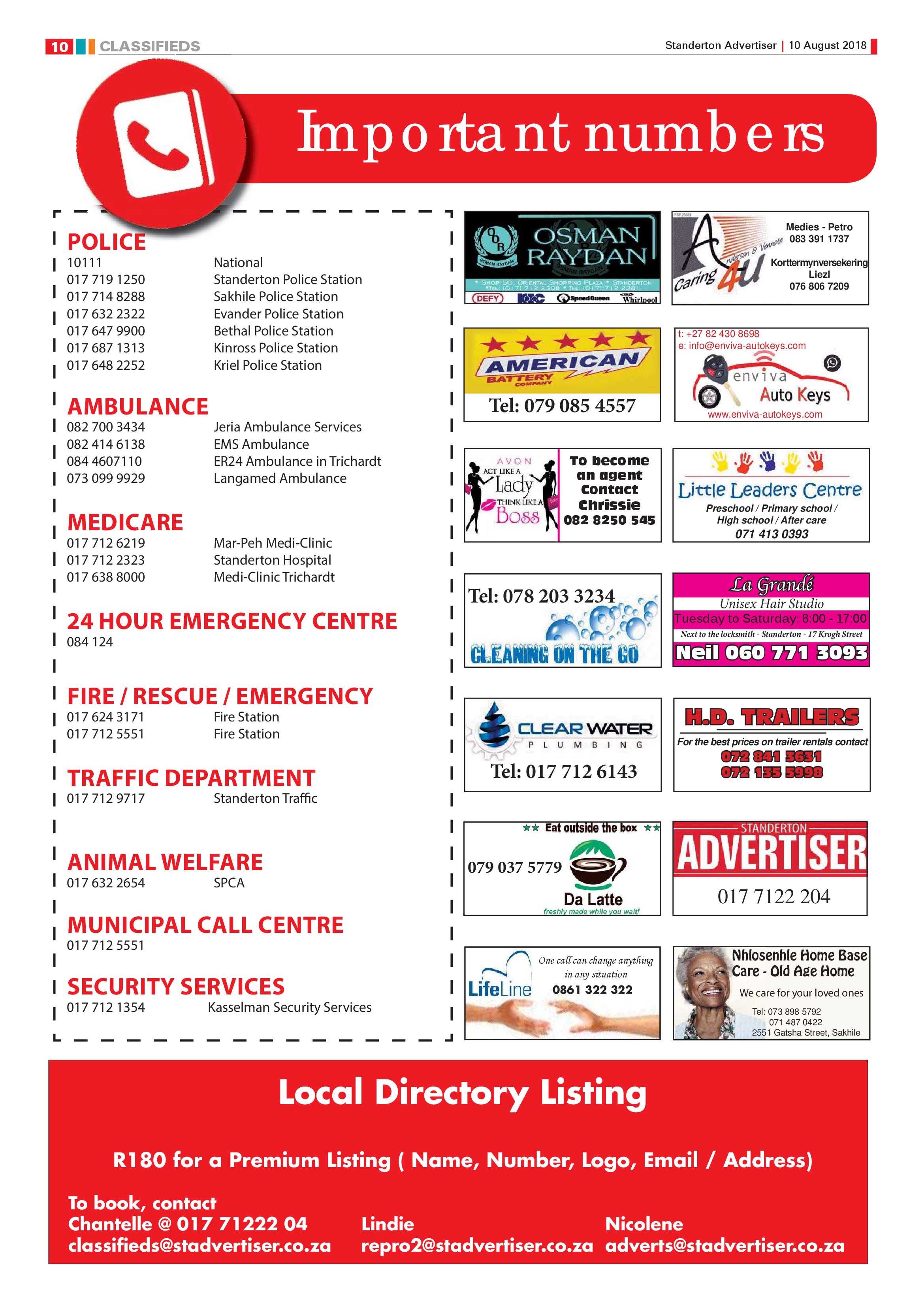 Standerton Advertiser 10 August 2018 page 10