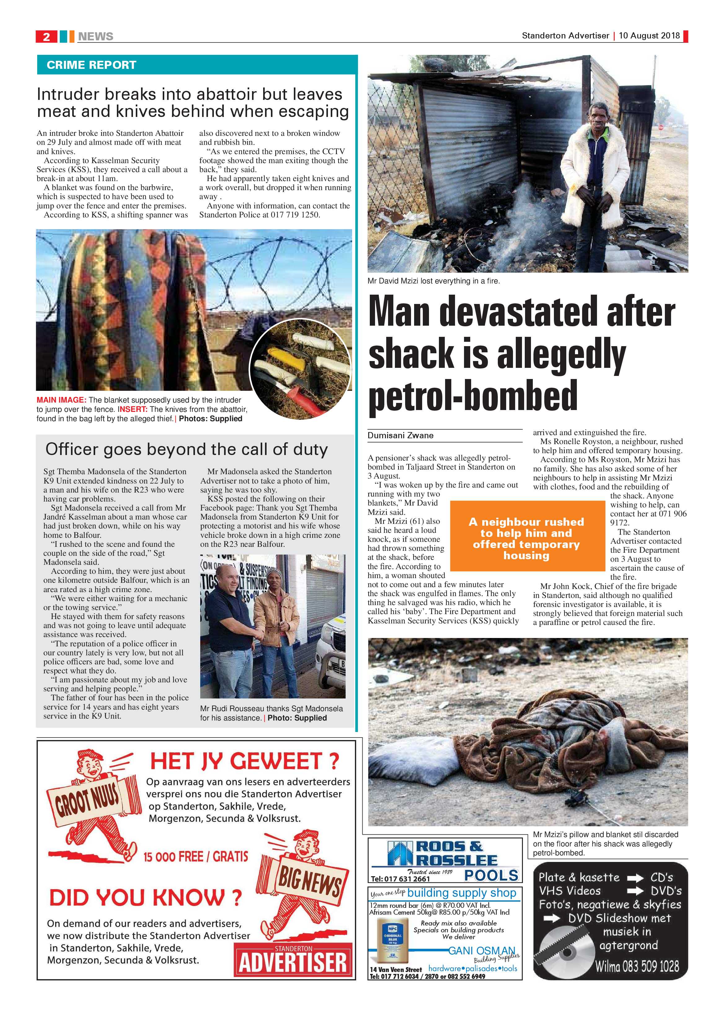 Standerton Advertiser 10 August 2018 page 2
