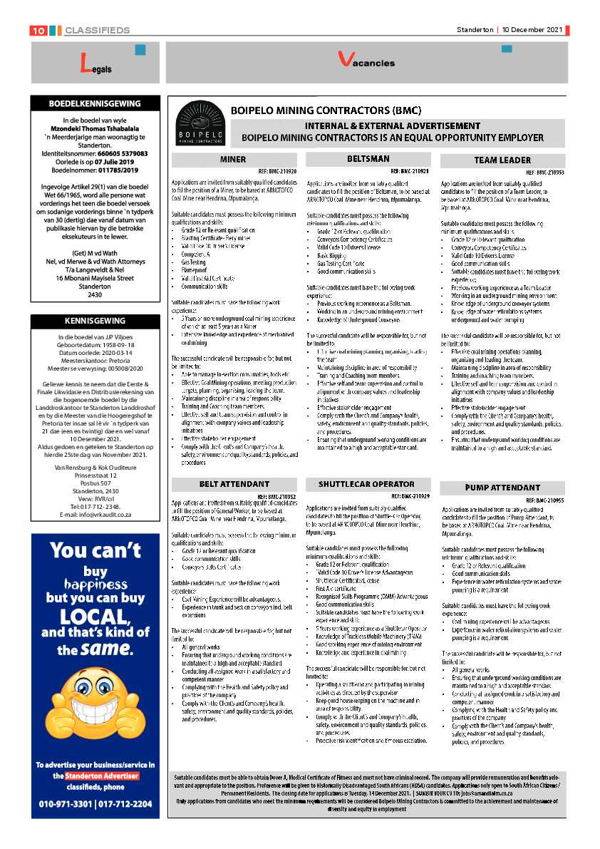 Standerton Advertiser 10 December 2021 page 10