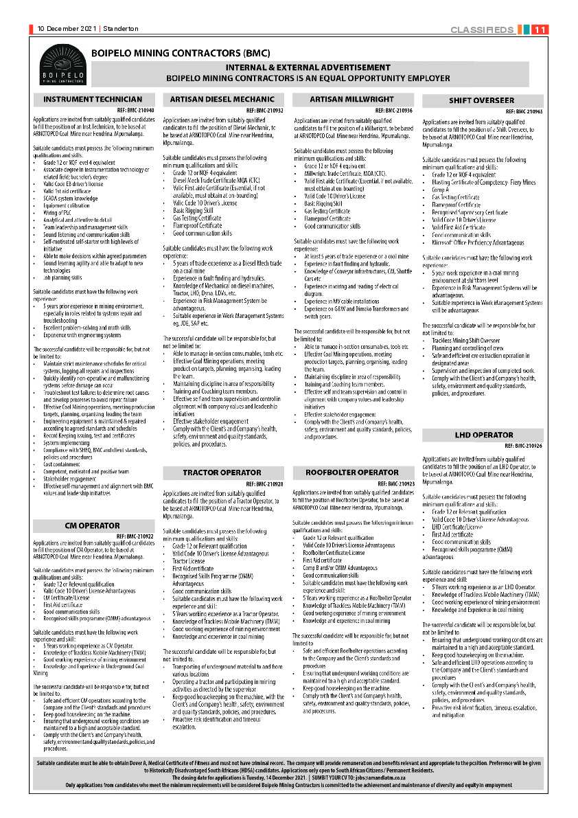 Standerton Advertiser 10 December 2021 page 11