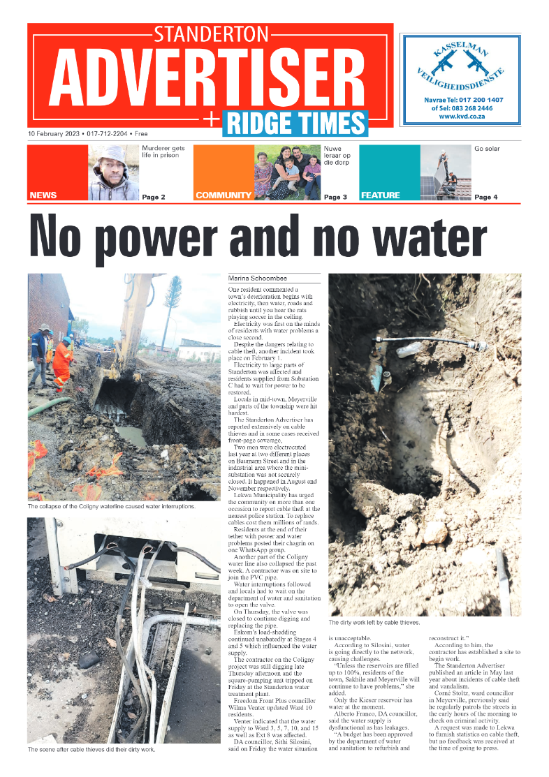 Standerton Advertiser 10 February 2023 page 1