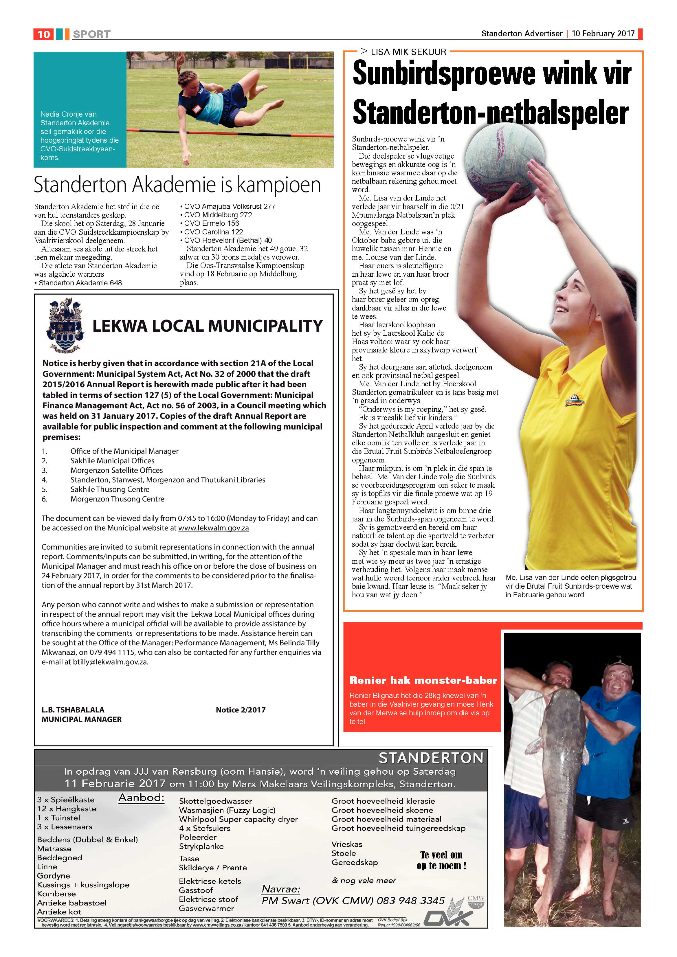 Standerton Advertiser 10 February 2017 page 10