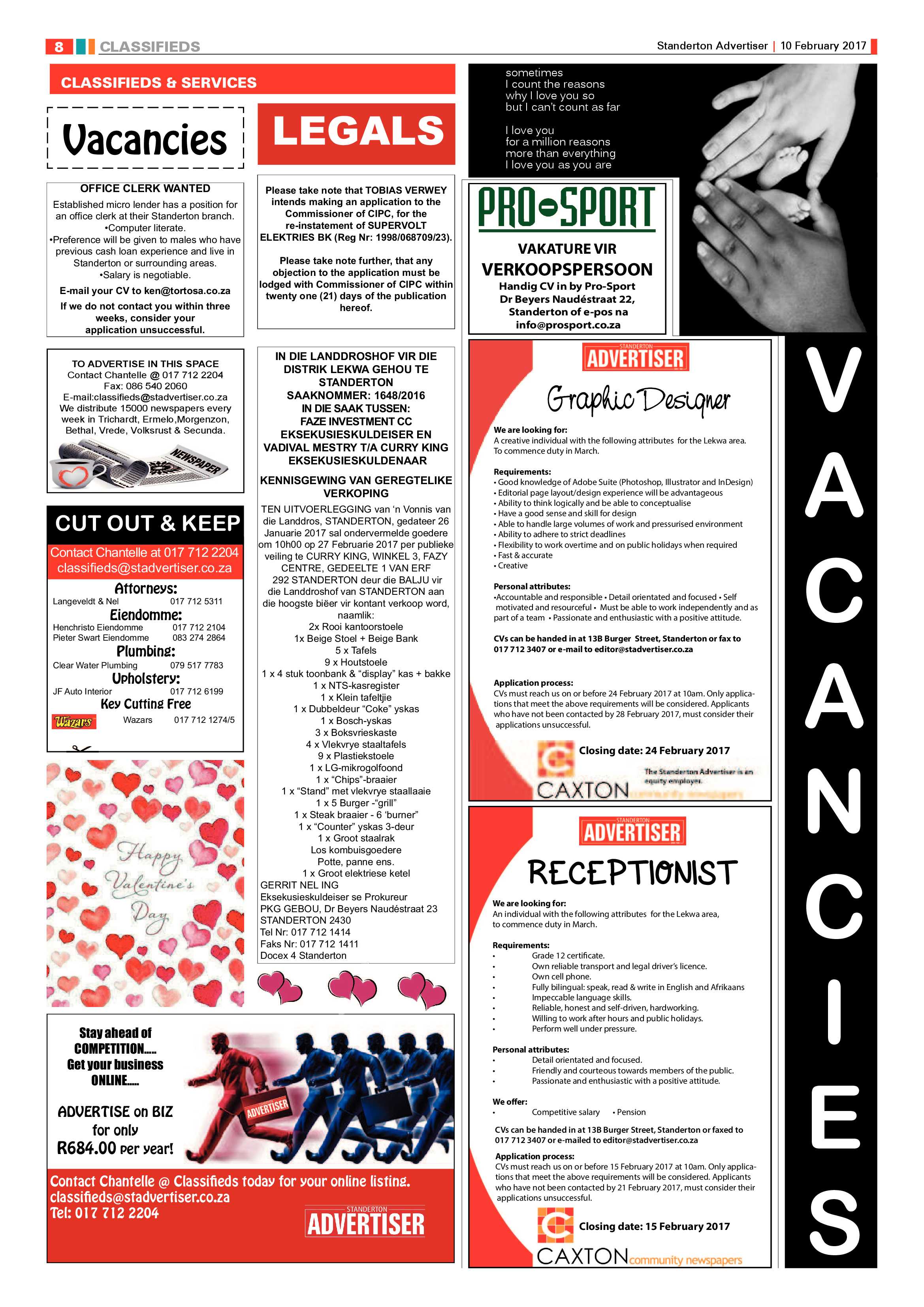 Standerton Advertiser 10 February 2017 page 8