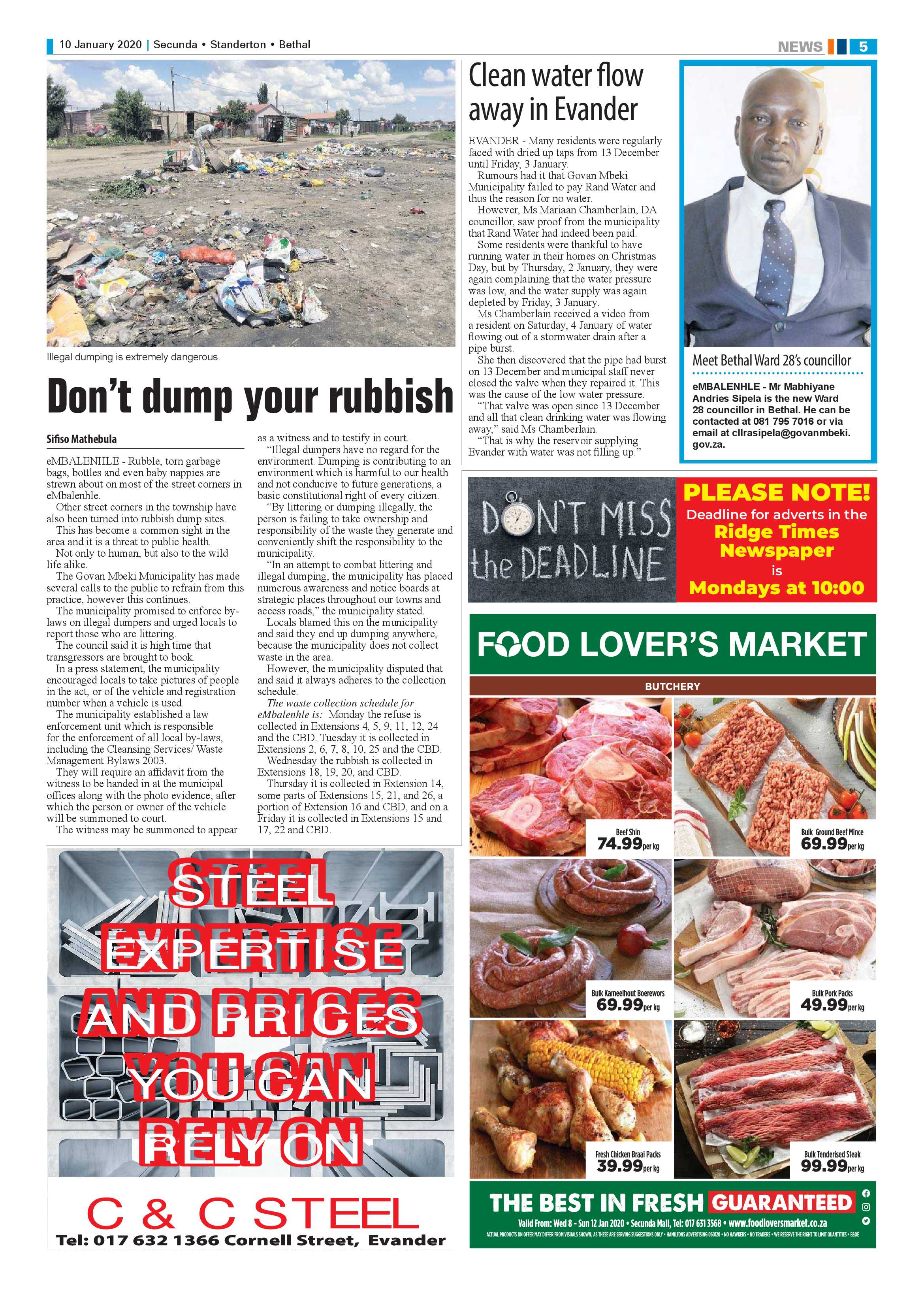 Standerton Advertiser 10 January 2020 page 5