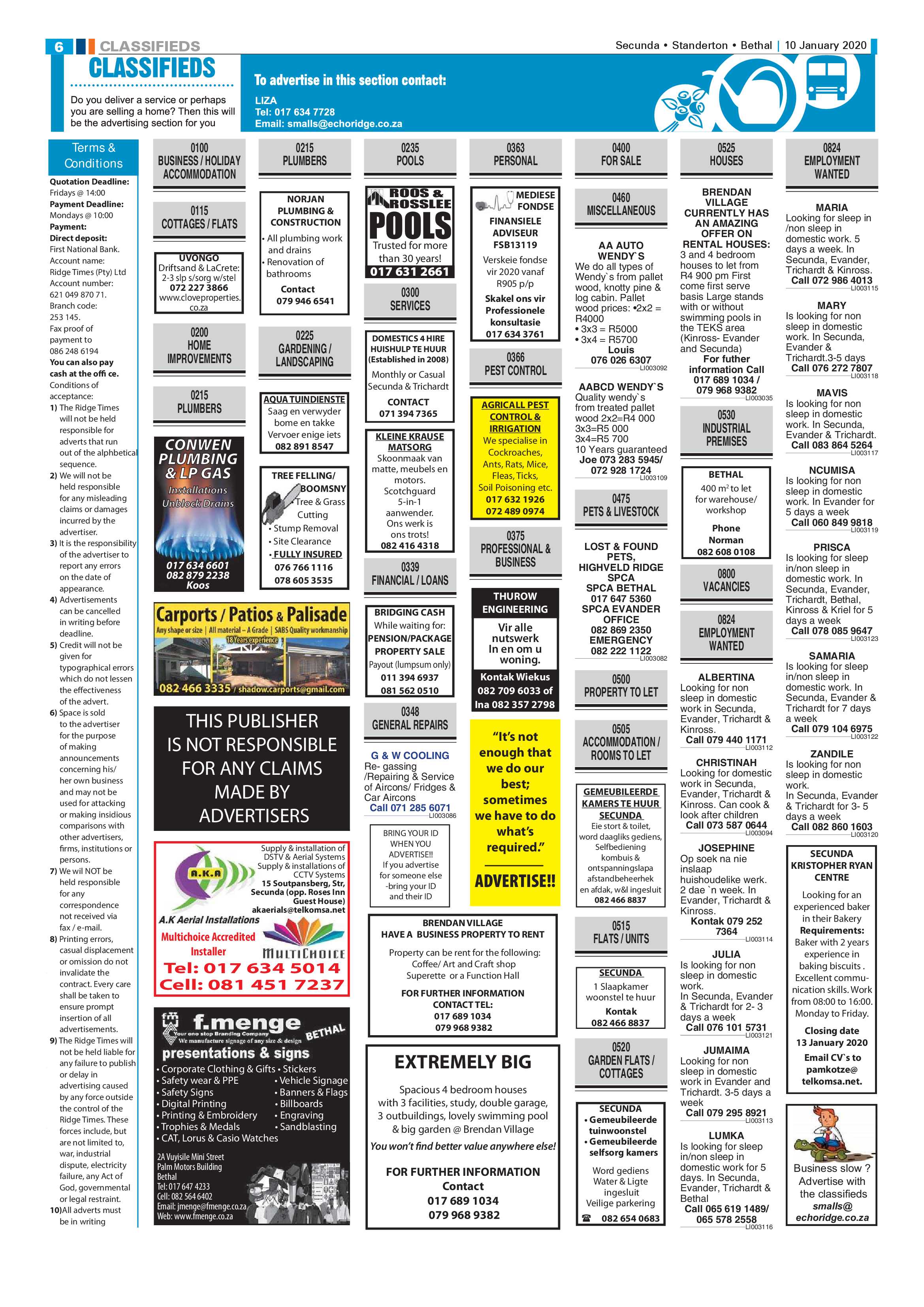 Standerton Advertiser 10 January 2020 page 6