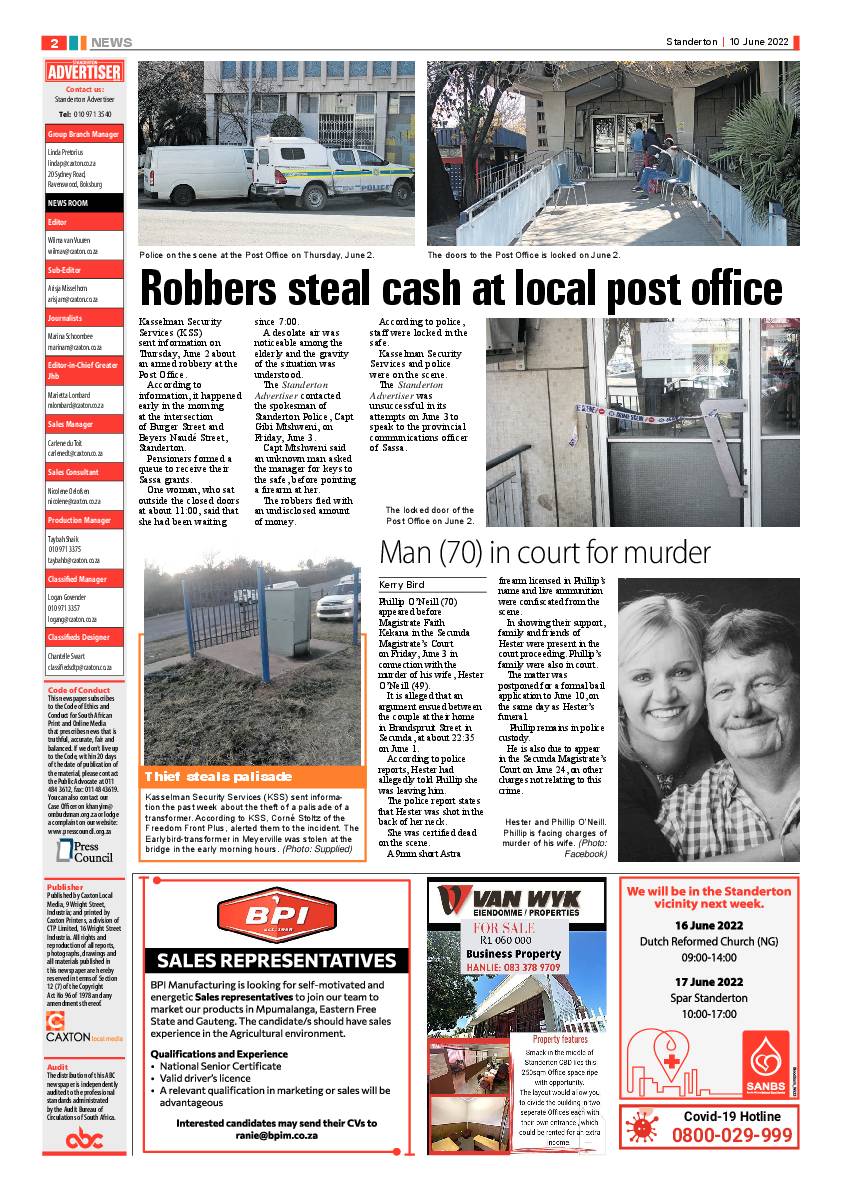 Standerton Advertiser 10 June 2022 page 2