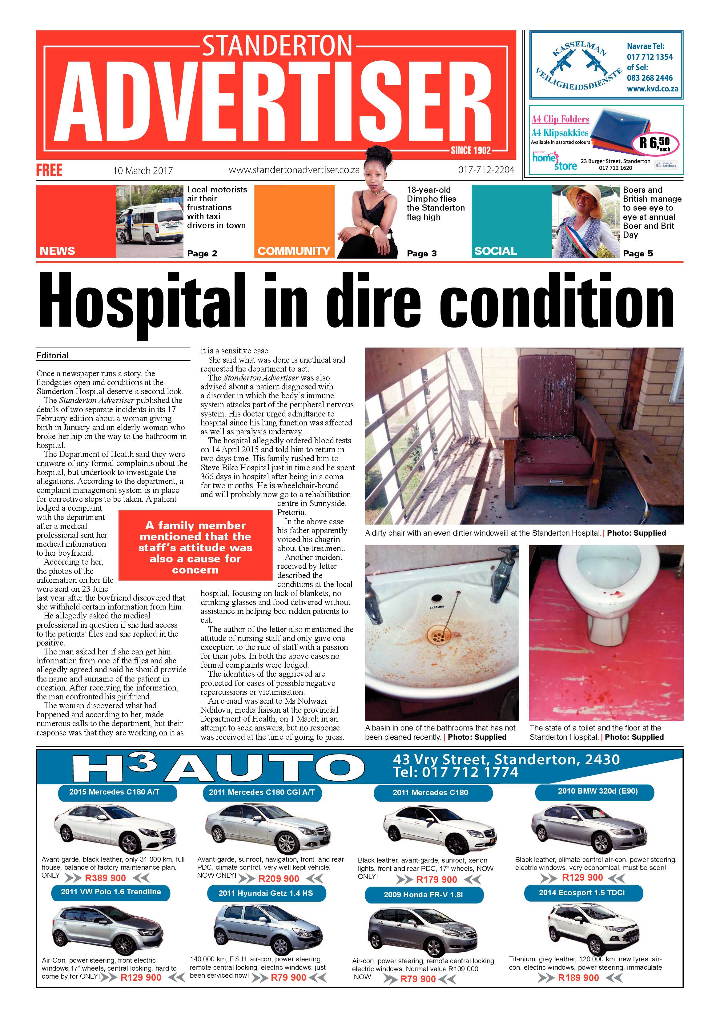 Standerton Advertiser 10 March 2017 page 1
