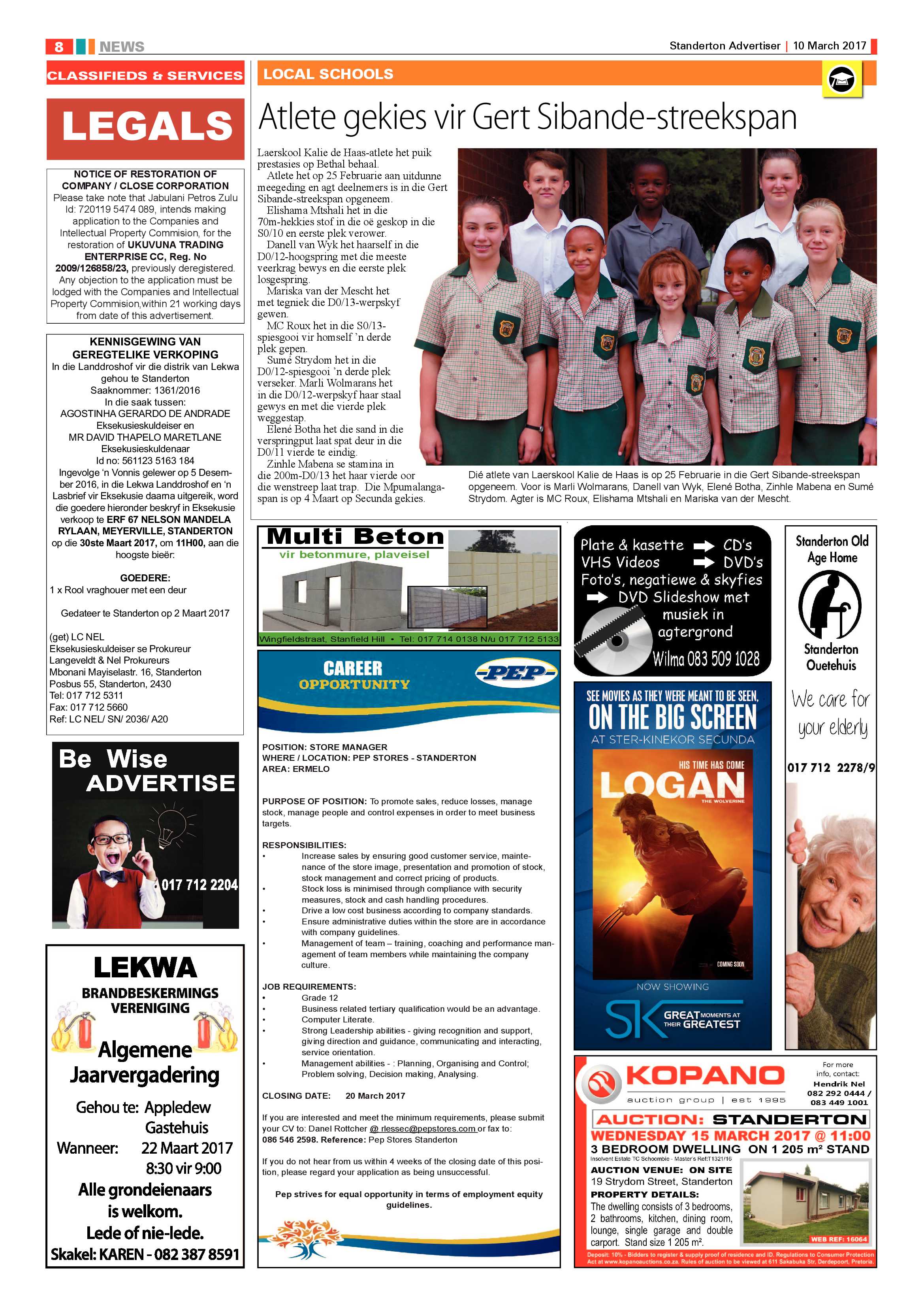 Standerton Advertiser 10 March 2017 page 8