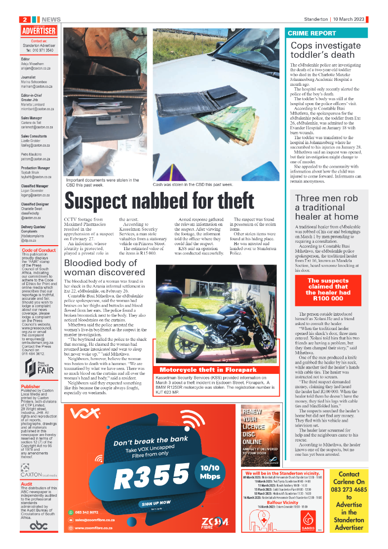 Standerton Advertiser 10 March 2023 page 2