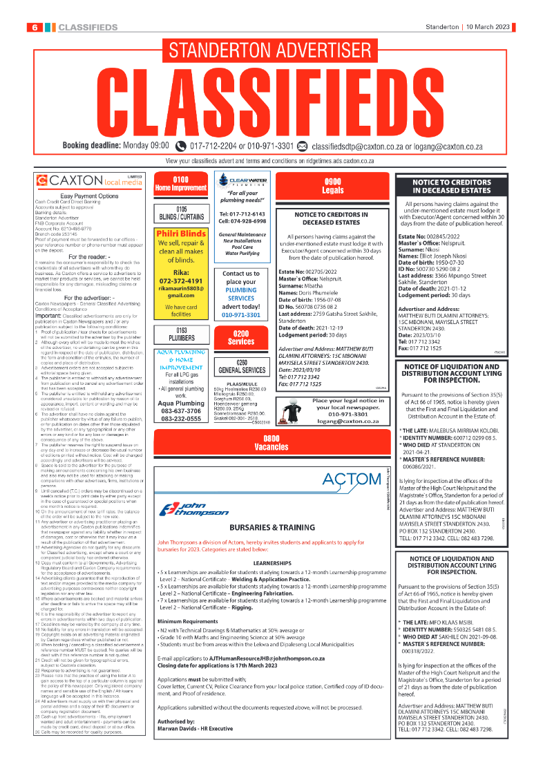 Standerton Advertiser 10 March 2023 page 6