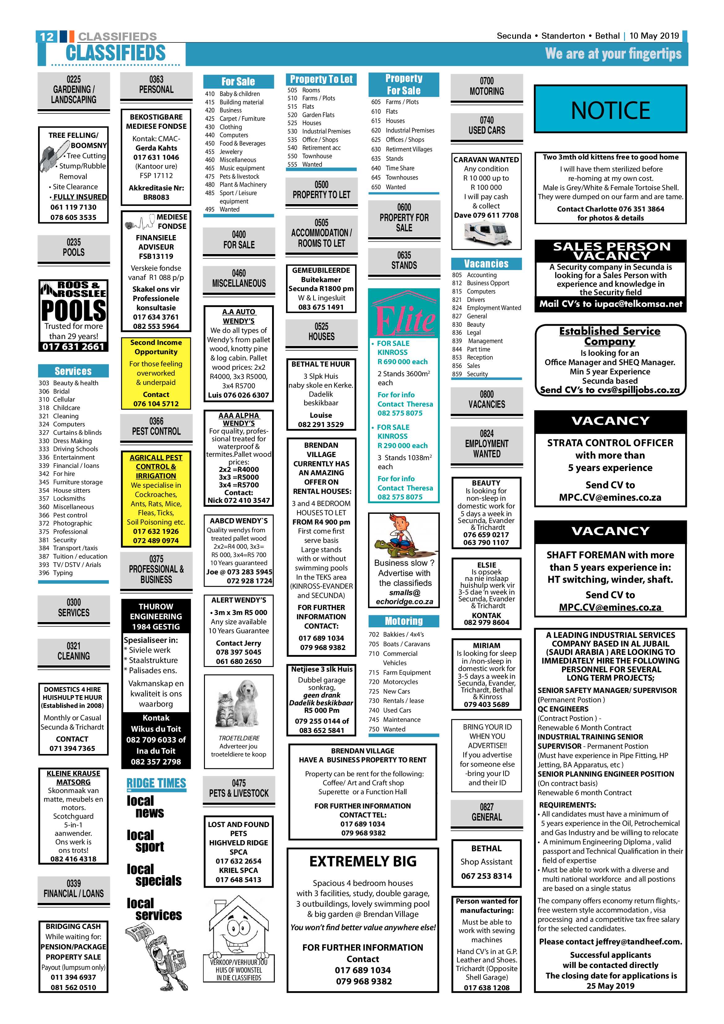 Standerton Advertiser 10 May 2019 page 16