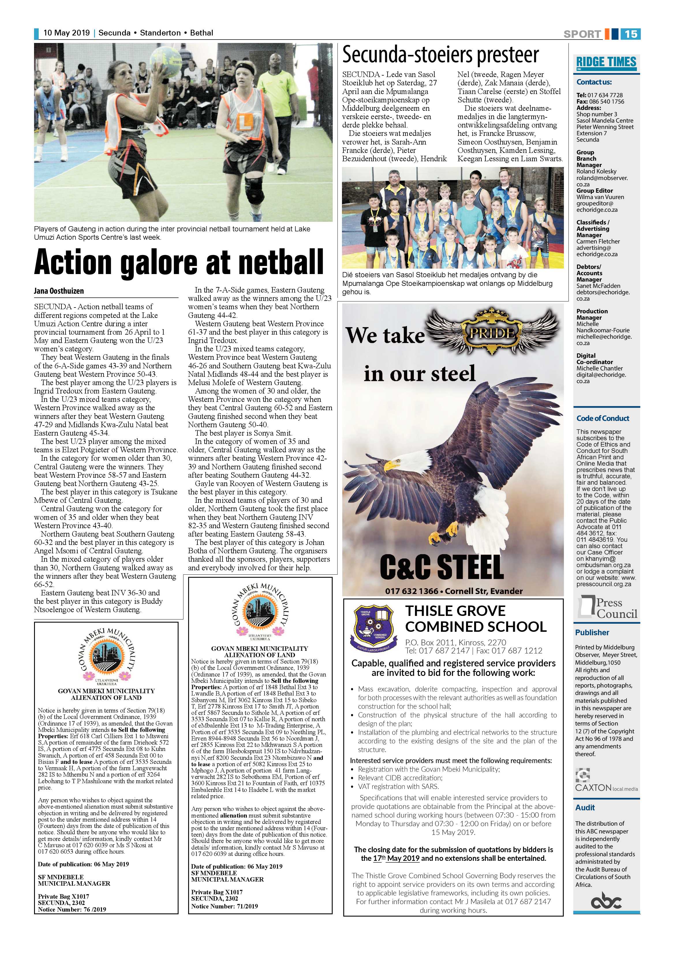 Standerton Advertiser 10 May 2019 page 19