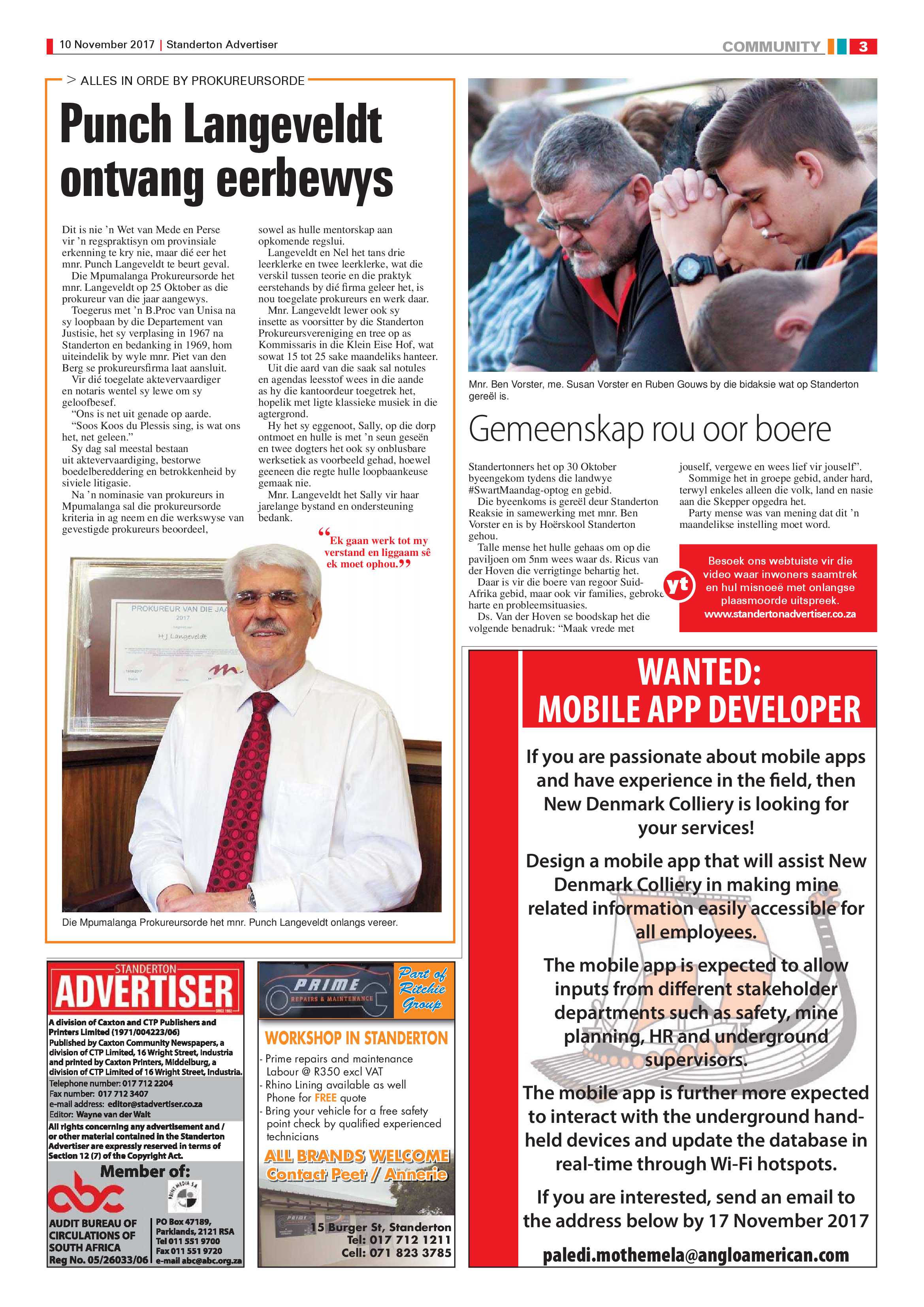 Standerton Advertiser 10 November 2017 page 3