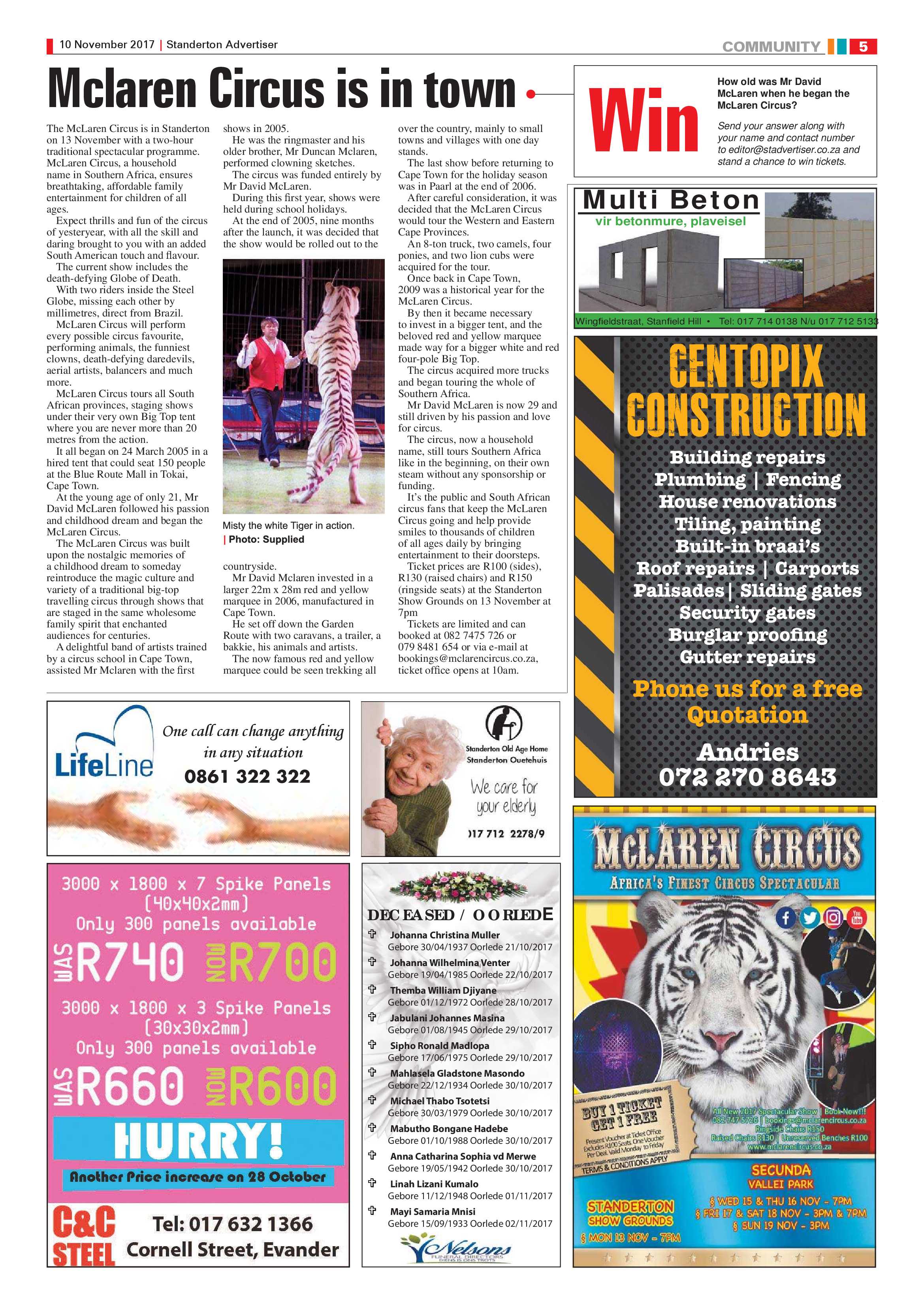 Standerton Advertiser 10 November 2017 page 5