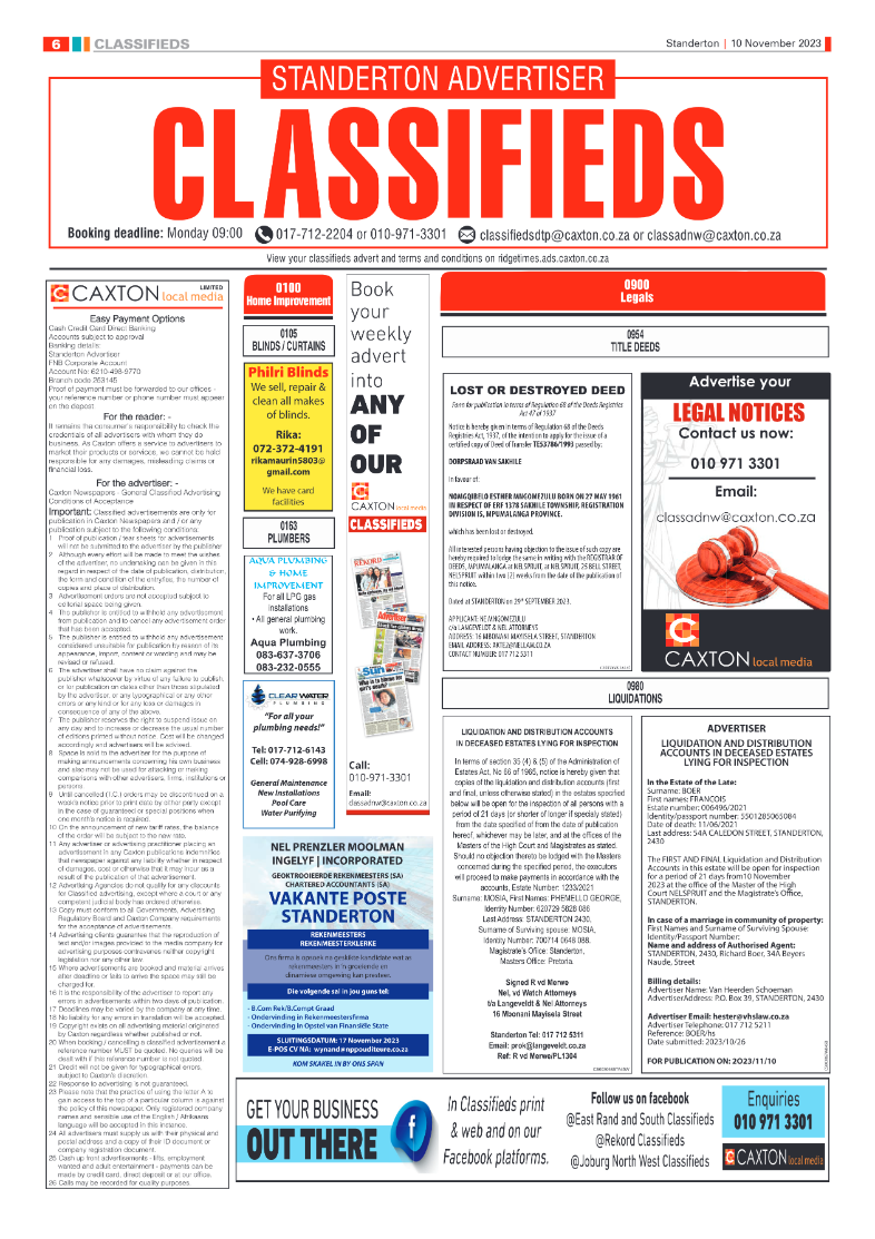 Standerton Advertiser 10 November 2023 page 6