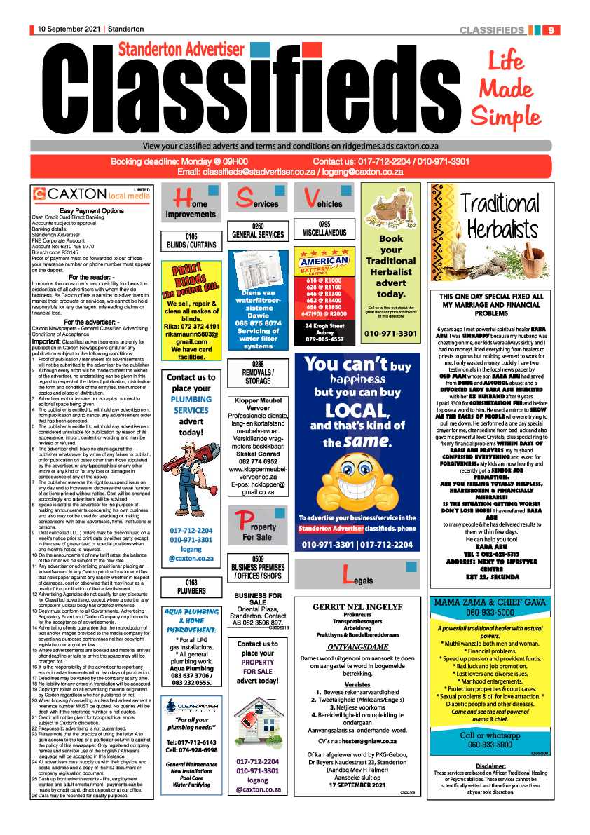 Standerton Advertiser 10 September 2021 page 9