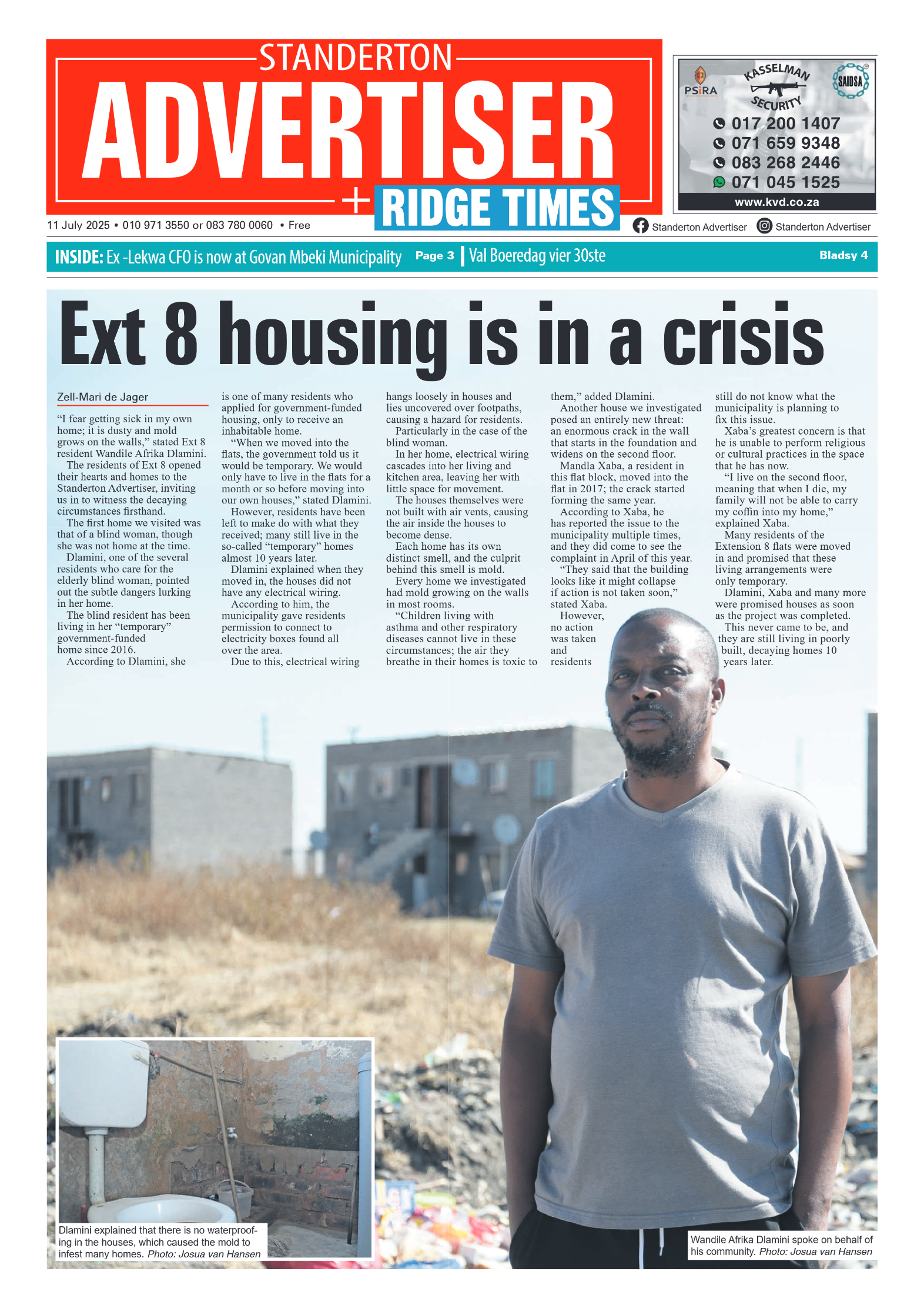 Standerton Advertiser 11 July 2025 page 1