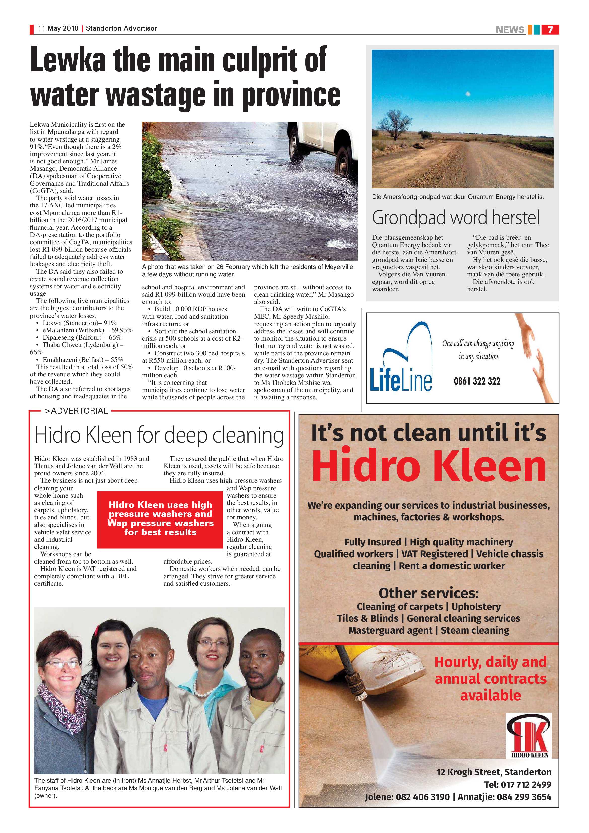 Standerton Advertiser 11 May 2018 page 7