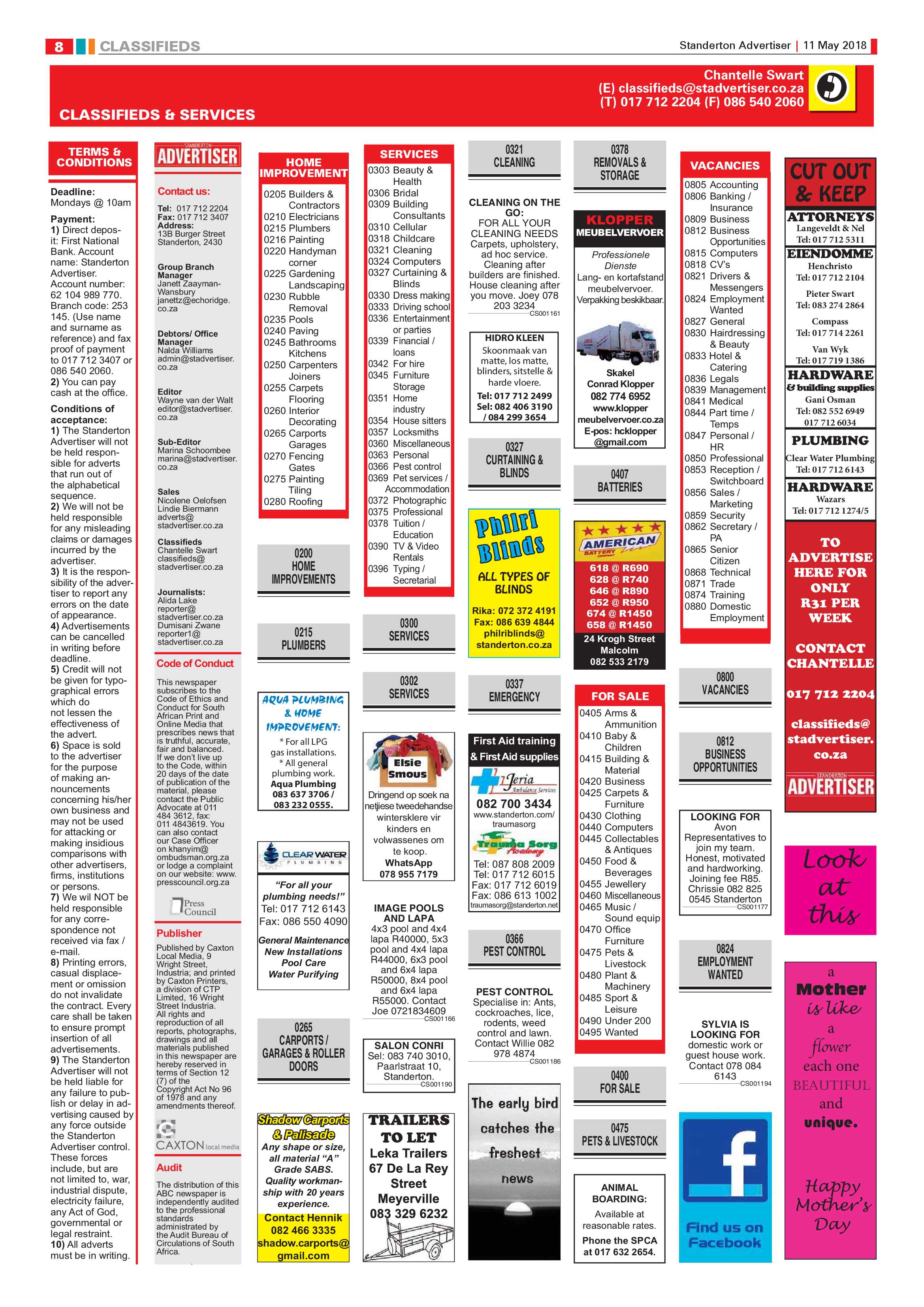 Standerton Advertiser 11 May 2018 page 8