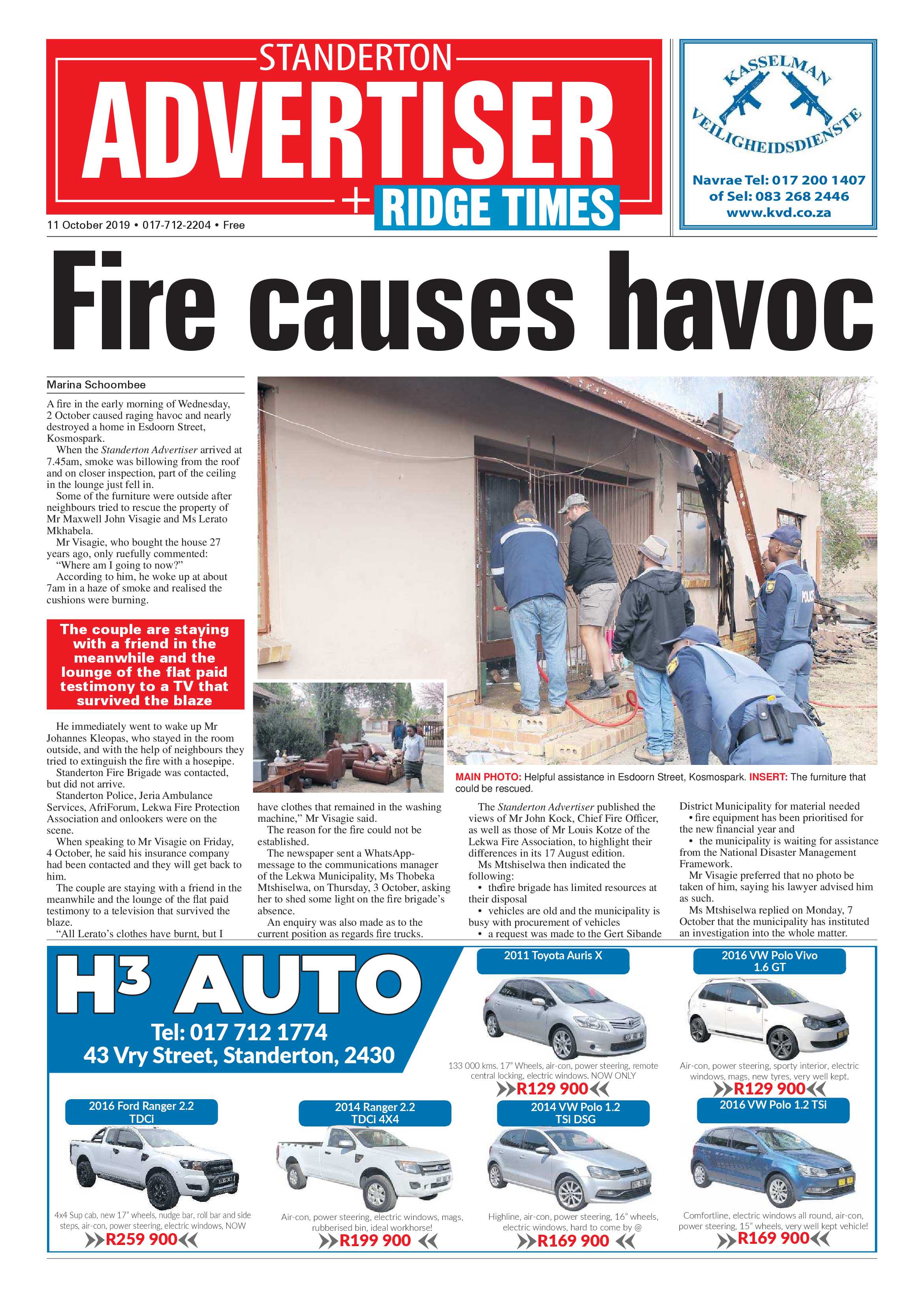 Standerton Advertiser 11 October 2019 page 1