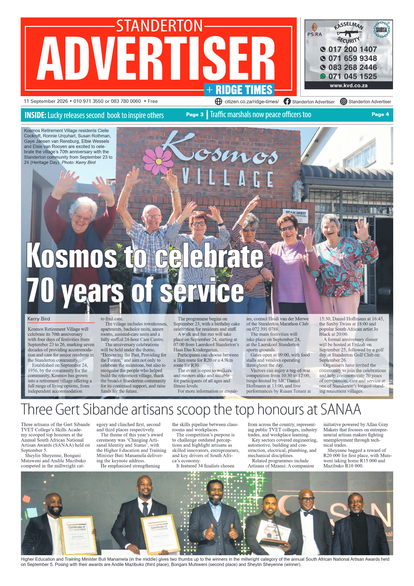 Standerton Advertiser 11 September 2026 page 1