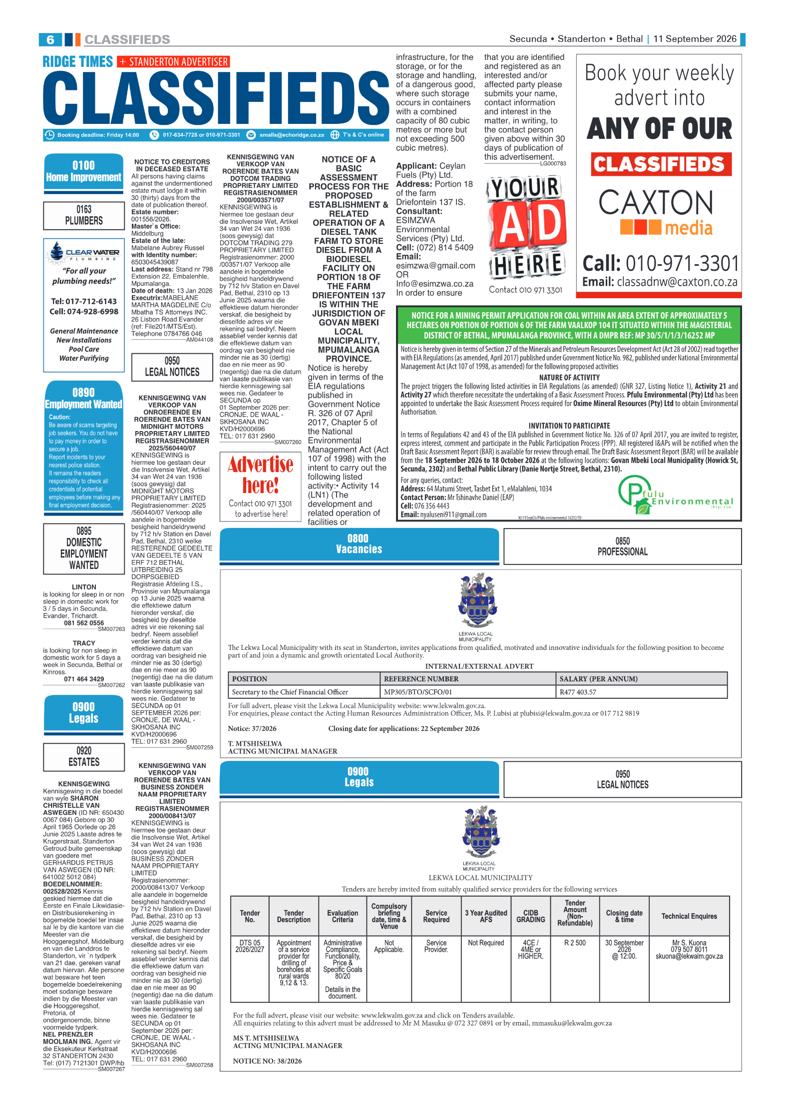 Standerton Advertiser 11 September 2026 page 6
