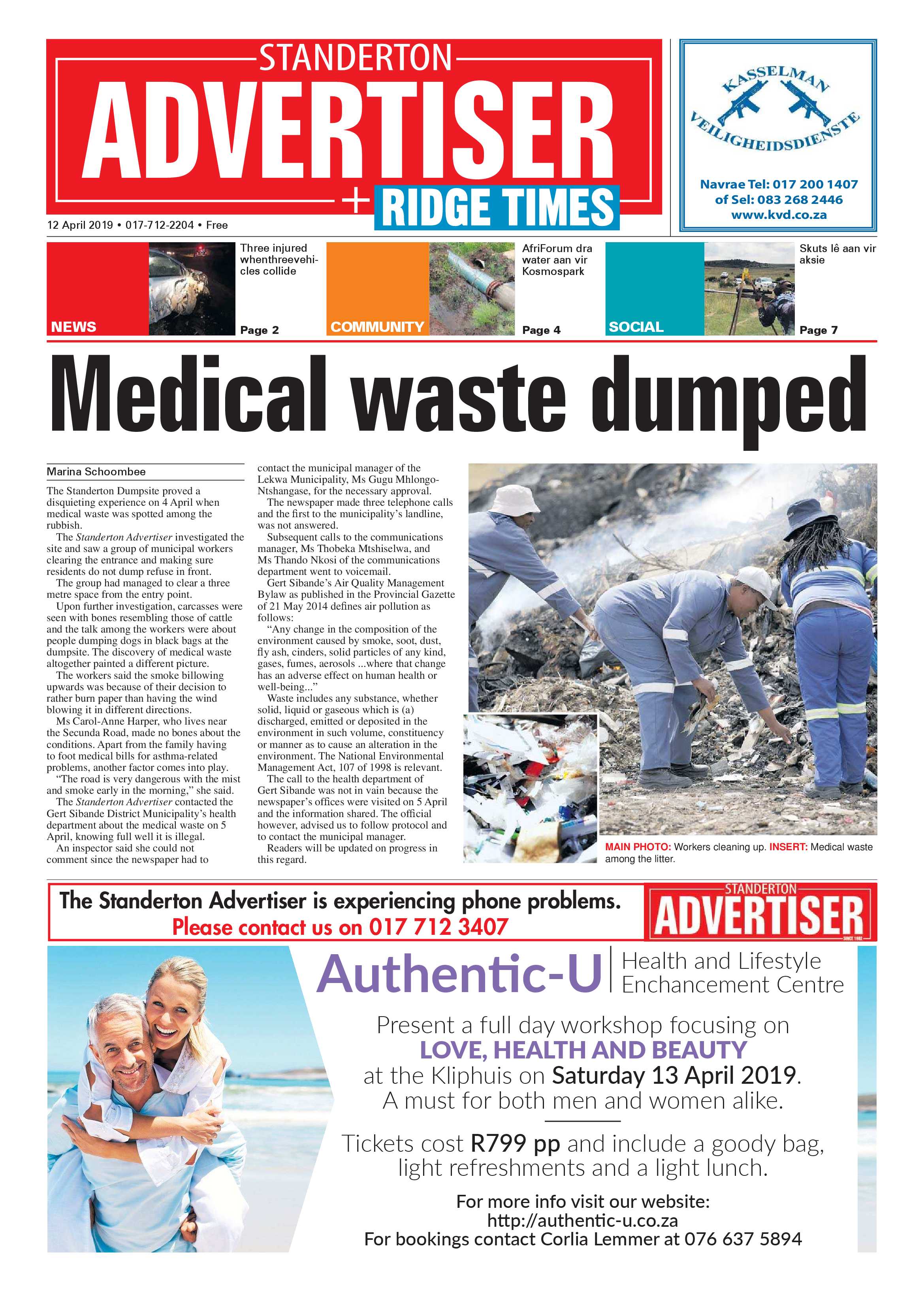 Standerton Advertiser 12 April 2019 page 1
