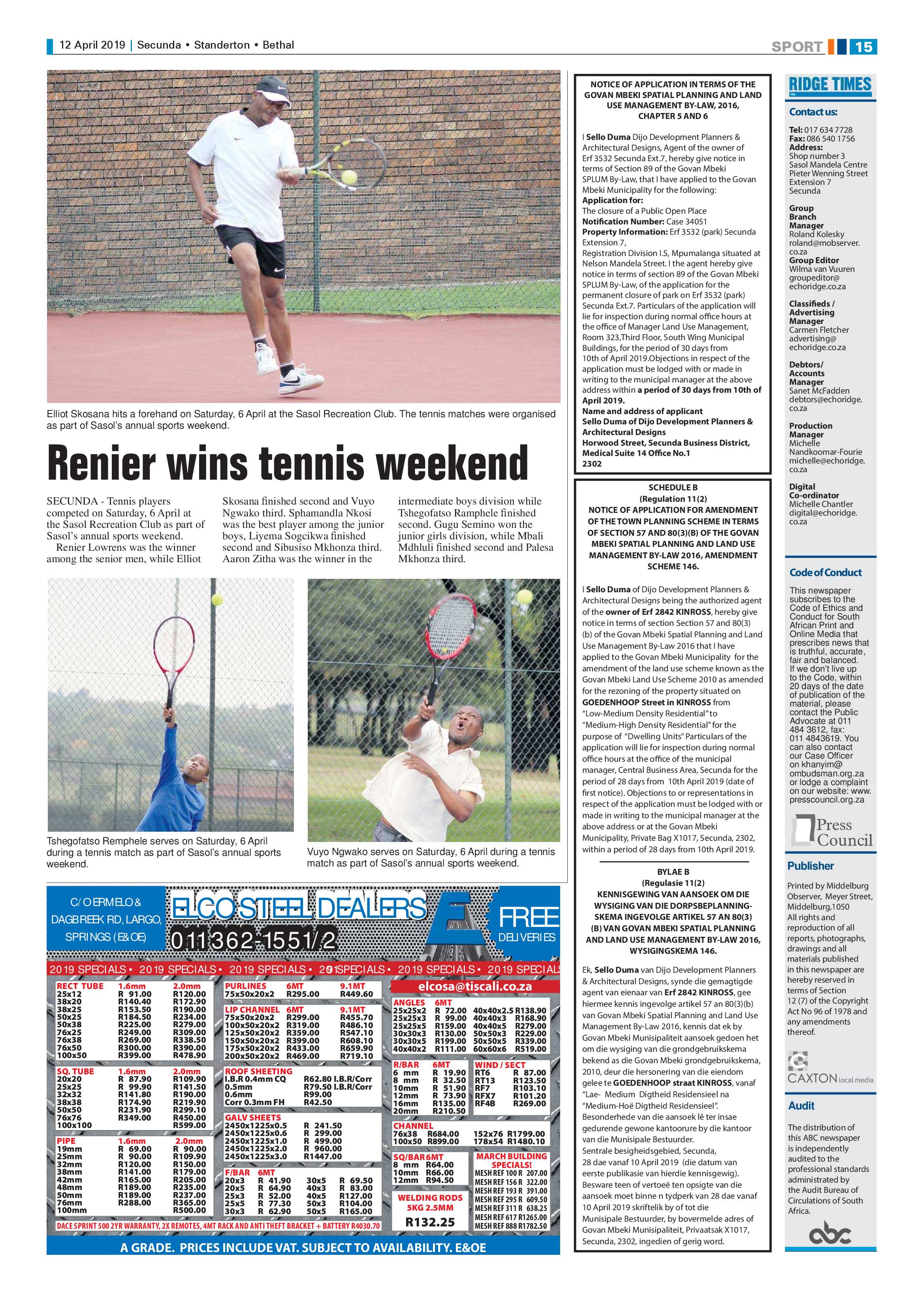 Standerton Advertiser 12 April 2019 page 19