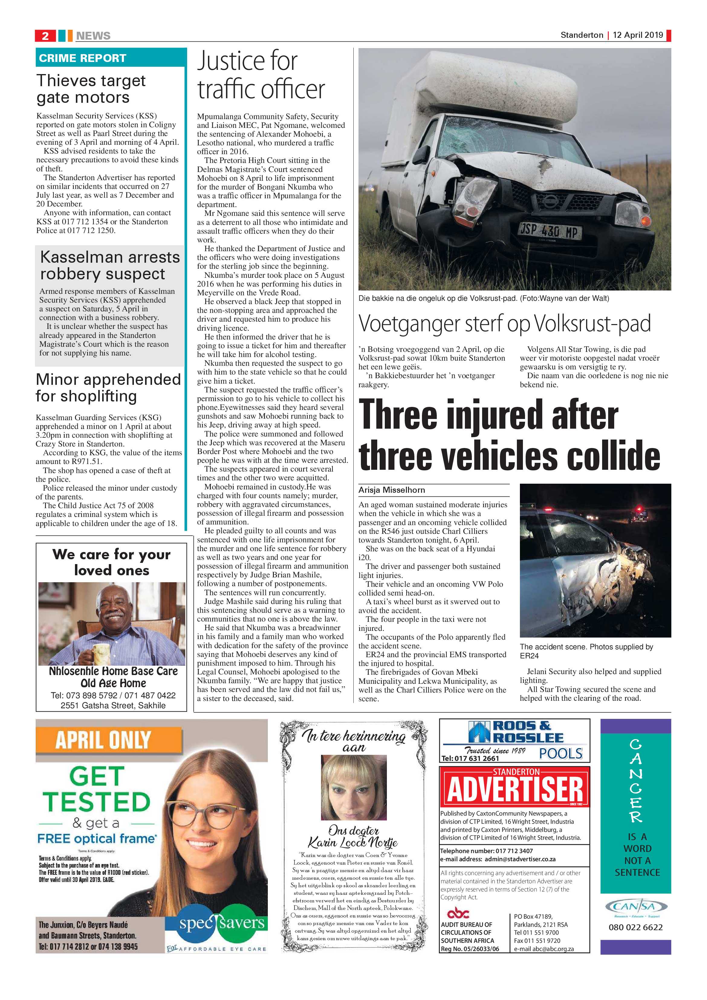 Standerton Advertiser 12 April 2019 page 2