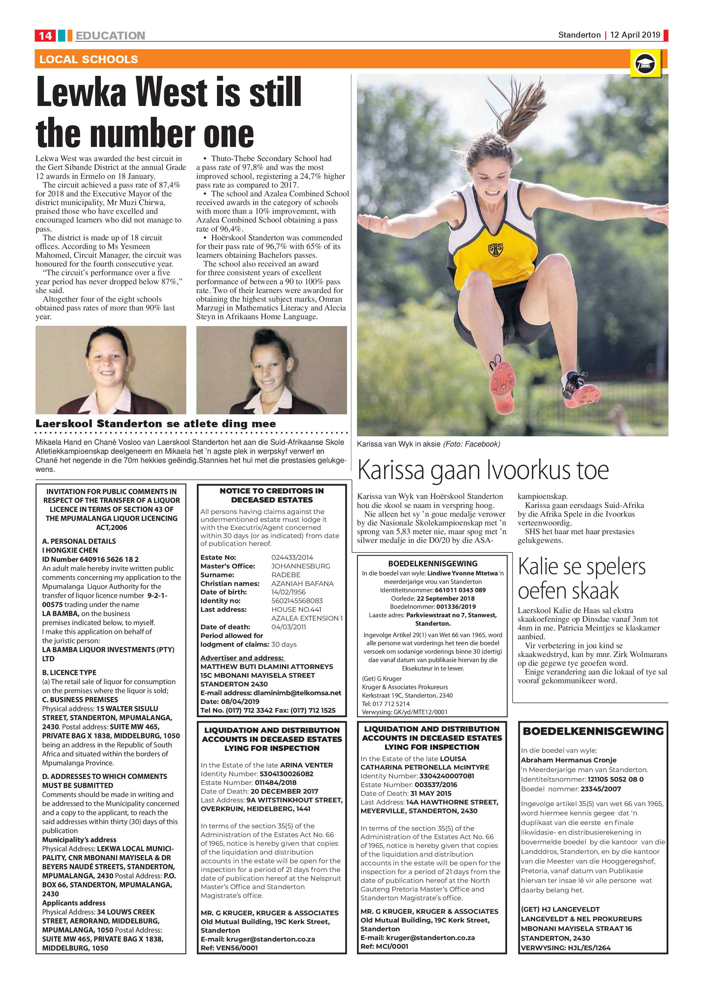 Standerton Advertiser 12 April 2019 page 22