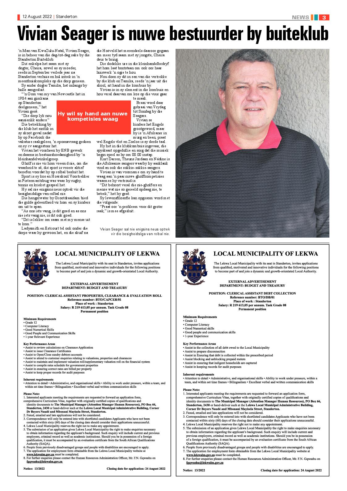 Standerton Advertiser 12 August 2022 page 3